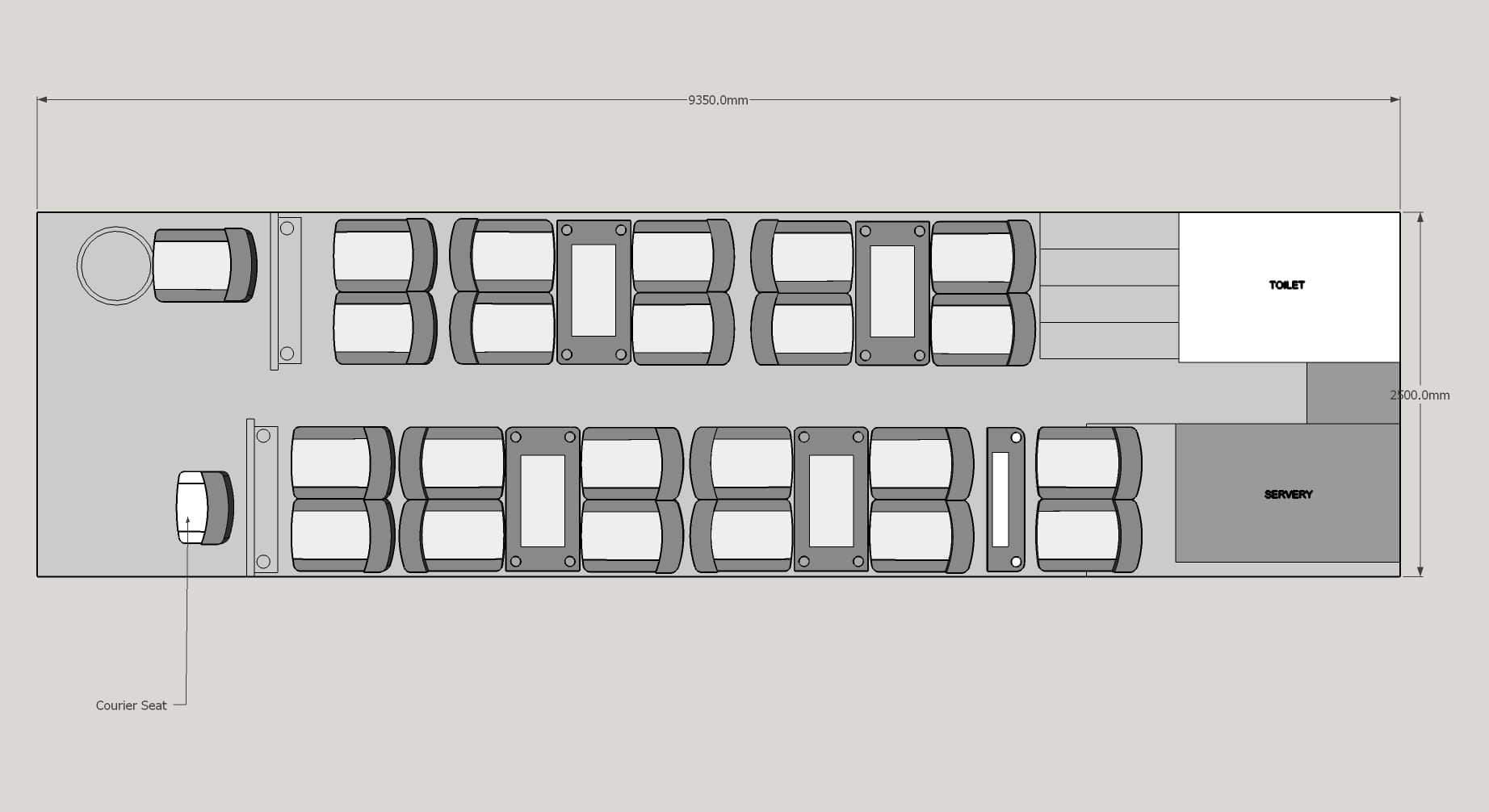 internal layout VIP coach 22 seater TJs travel
